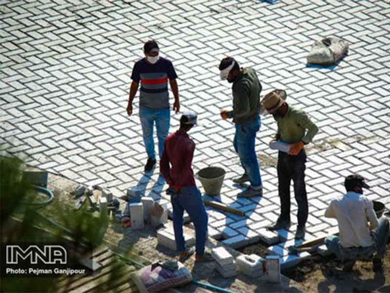 ۷۰ مترمربع پیاده روسازی در قزوین